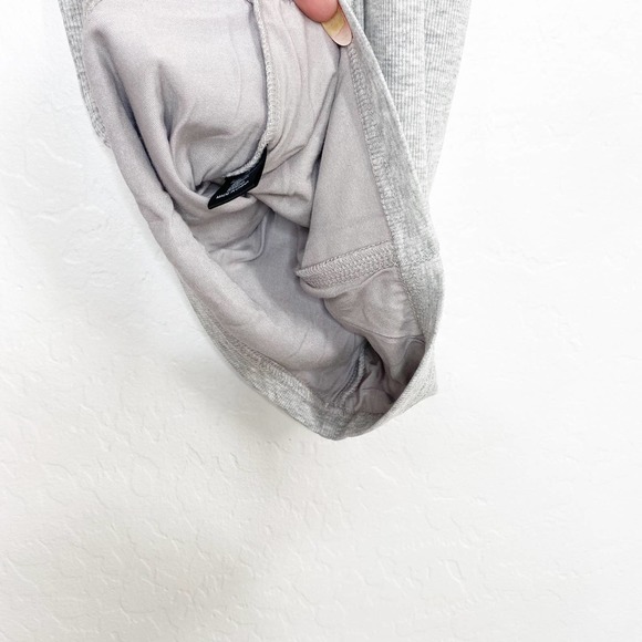 Olivaceous Gray Ribbed V Neck Tank Tshirt Bodycon Lined Mini Dress Medium - Picture 7 of 10